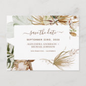 Pampas Grass Bohemian Boho Save the Date Invitatio Briefkaart (Voorkant)