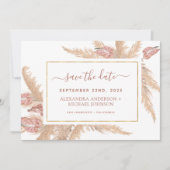 Pampas Grass Bohemian Boho Save the Date Invitatio Kaart (Voorkant)