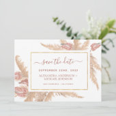 Pampas Grass Bohemian Boho Save the Date Invitatio Kaart (Staand voorkant)