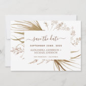 Pampas Grass Bohemian Boho Save the Date Kaart (Voorkant)