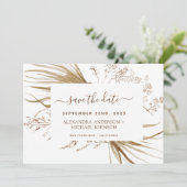 Pampas Grass Bohemian Boho Save the Date Kaart (Staand voorkant)