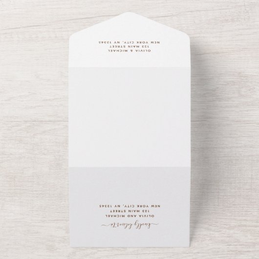 Pampas Grass Bohemian Boho Wedding Invitation All In One Uitnodiging (Buitenkant)