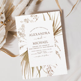 Pampas Grass Bohemian Boho Wedding Invitation Kaart