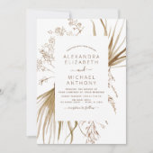 Pampas Grass Bohemian Boho Wedding Invitation Kaart (Voorkant)