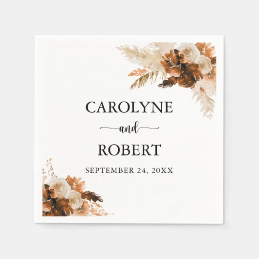 Pampas Grass Bohemian Boho Wedding Servet (Voorkant)