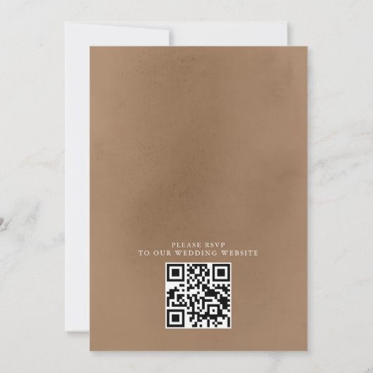 Pampas Grass Bohemian Budget QR Code Wedding Kaart (Achterkant)