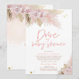 Pampas Grass Bohemian Drive per Baby shower Kaart