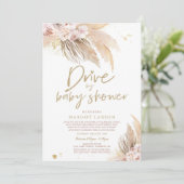 Pampas Grass Bohemian Drive per Baby shower Kaart (Staand voorkant)