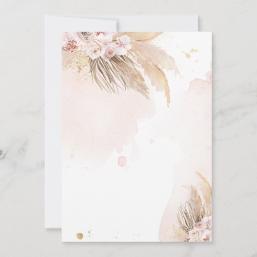 Pampas Grass Bohemian Drive per Baby shower Kaart (Achterkant)