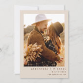 Pampas Grass Bohemian Foto Boho Tropical Wedding Kaart (Achterkant)