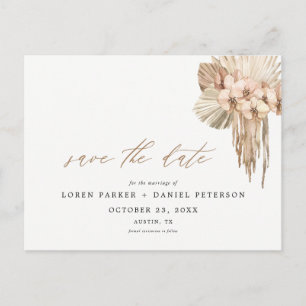 Pampas Grass Bohemian Save the Date Briefkaart