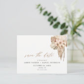 Pampas Grass Bohemian Save the Date Briefkaart (Staand voorkant)