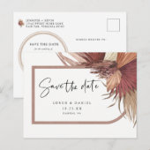 Pampas Grass Bohemian Save the Date Briefkaart (Voorkant / Achterkant)