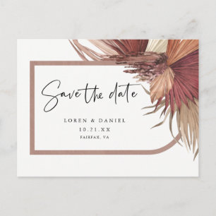 Pampas Grass Bohemian Save the Date Briefkaart