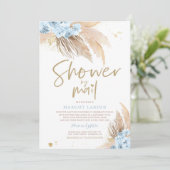 Pampas Grass Bohemian Shower By Mail Baby shower Kaart (Staand voorkant)