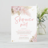 Pampas Grass Bohemian Shower By Mail Baby shower Kaart (Staand voorkant)