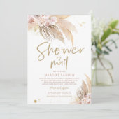 Pampas Grass Bohemian Shower By Mail Baby shower Kaart (Staand voorkant)