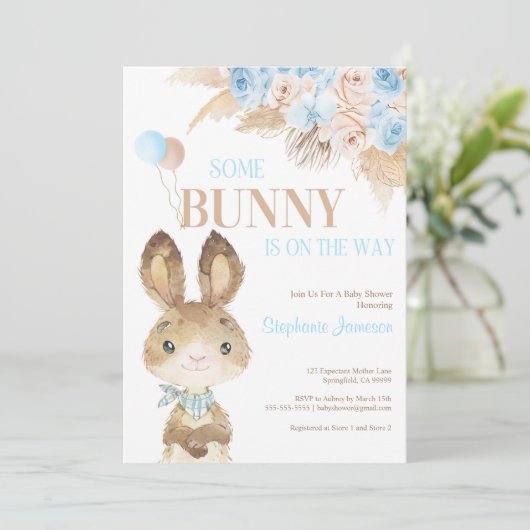 Pampas Grass Bohemian Tropical Desert Baby shower Kaart (Staand voorkant)