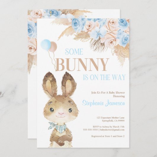 Pampas Grass Bohemian Tropical Desert Baby shower Kaart (Voorkant / Achterkant)