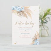 Pampas Grass Bohemian Tropical Desert Baby shower Kaart (Staand voorkant)