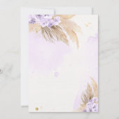 Pampas Grass Bohemian Tropical Desert Baby shower Kaart (Achterkant)