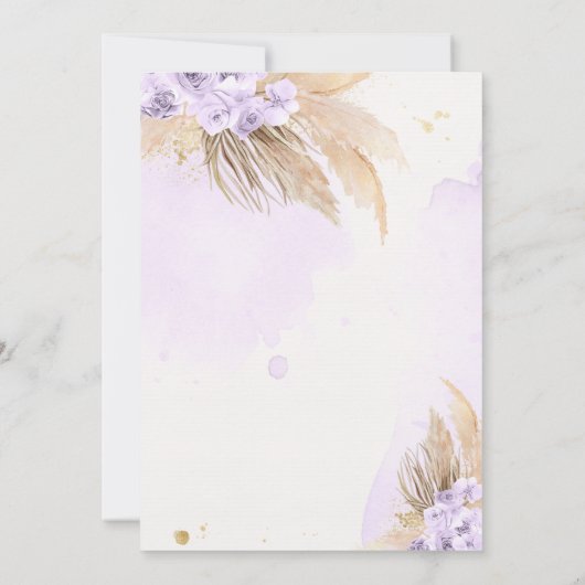 Pampas Grass Bohemian Tropical Desert Baby shower Kaart (Achterkant)