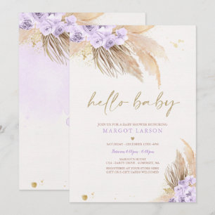 Pampas Grass Bohemian Tropical Desert Baby shower Kaart