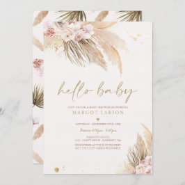 Pampas Grass Bohemian Tropical Desert Baby shower Kaart