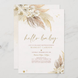 Pampas Grass Bohemian Tropical Desert Baby shower Kaart