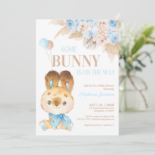 Pampas Grass Bohemian Tropical Desert Baby shower Kaart (Staand voorkant)