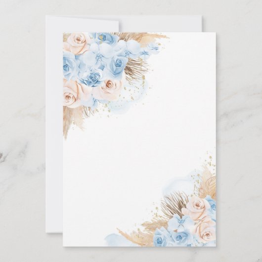 Pampas Grass Bohemian Tropical Desert Baby shower Kaart (Achterkant)