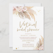 Pampas Grass Bohemian Virtual Zoom Vrijgezellenfee Kaart (Voorkant)