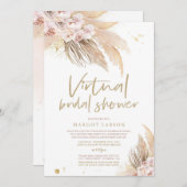 Pampas Grass Bohemian Virtual Zoom Vrijgezellenfee Kaart (Voorkant / Achterkant)