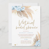 Pampas Grass Bohemian Virtual Zoom Vrijgezellenfee Kaart (Voorkant)