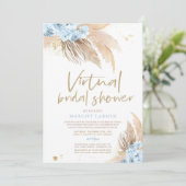 Pampas Grass Bohemian Virtual Zoom Vrijgezellenfee Kaart (Staand voorkant)