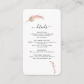 Pampas Grass Bohemian Wedding Details Kaart (Voorkant)