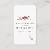 Pampas Grass Bohemian Wedding Details Kaart (Achterkant)