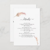Pampas Grass Bohemian Wedding Details Kaart (Voorkant / Achterkant)