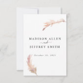 Pampas Grass Bohemian Wedding RSVP Kaartje (Achterkant)