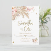 Pampas Grass Boho ANY AGE Rustic Girl Birthday Kaart (Staand voorkant)