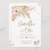 Pampas Grass Boho ANY AGE Rustic Girl Birthday Kaart (Voorkant / Achterkant)