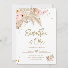 Pampas Grass Boho ANY AGE Rustic Girl Birthday Kaart