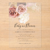 Pampas Grass Boho Baby in Bloom Girl Shower Acryl Uitnodigingen (Voorkant)