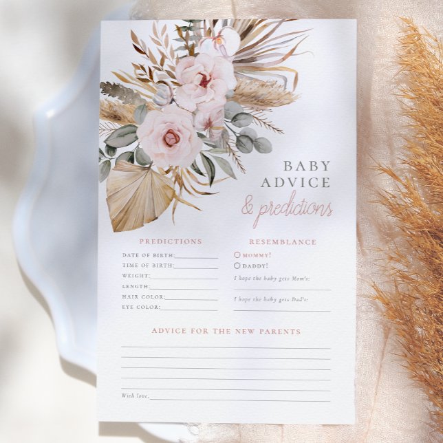 Pampas Grass Boho Baby shower Advies & Voorspellin (Creator heeft geüpload)