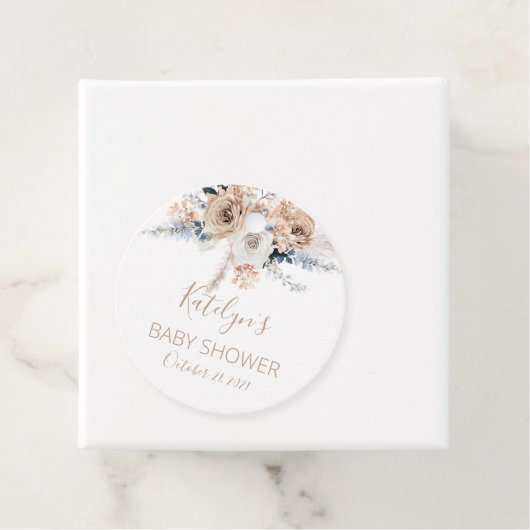Pampas Grass Boho Baby Shower  Bedankjes Labels (In situ)