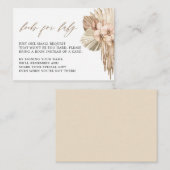 Pampas Grass Boho Baby shower Boek Aanvraag Kaarte Informatiekaartje (Voorkant / Achterkant)