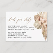 Pampas Grass Boho Baby shower Boek Aanvraag Kaarte Informatiekaartje (Voorkant)