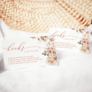 Pampas Grass Boho Baby shower Boeken voor Baby Informatiekaartje