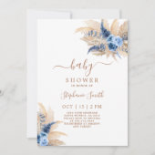 Pampas Grass Boho Baby shower Boy Kaart (Voorkant)