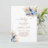 Pampas Grass Boho Baby shower Boy Kaart (Staand voorkant)